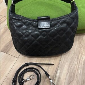 Black Quilted Leather Shoulder Bag
